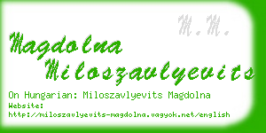 magdolna miloszavlyevits business card